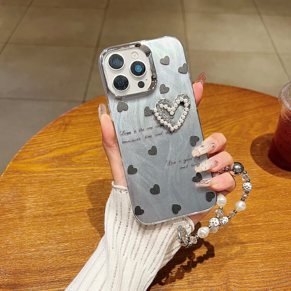 Heart and Rose Printed Phone Case