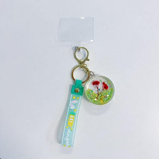 Round Liquid Acrylic Stone Keychain