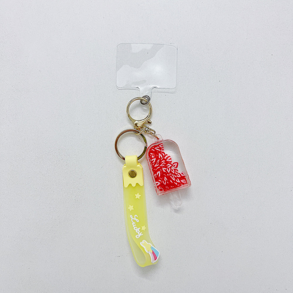 Liquid Cartoon Ice Cream Keychain | Bag Charm