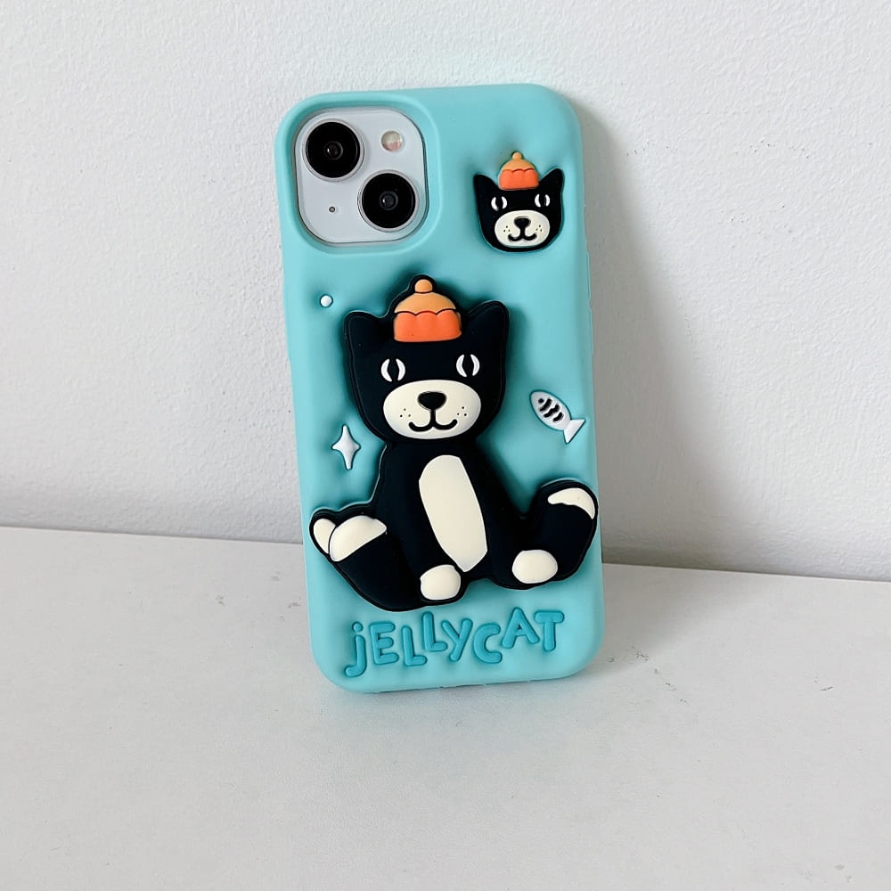 Jelly Cat Stand Silicone Phone Case