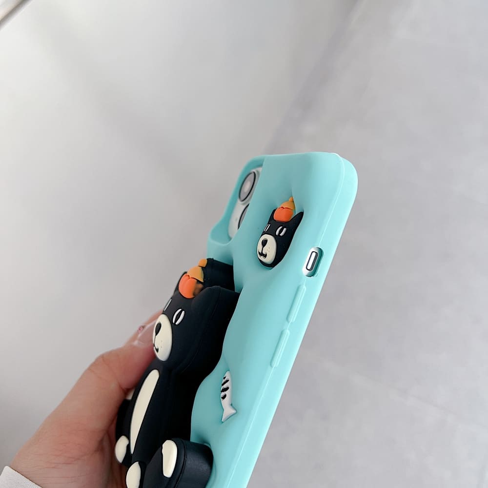 Jelly Cat Stand Silicone Phone Case
