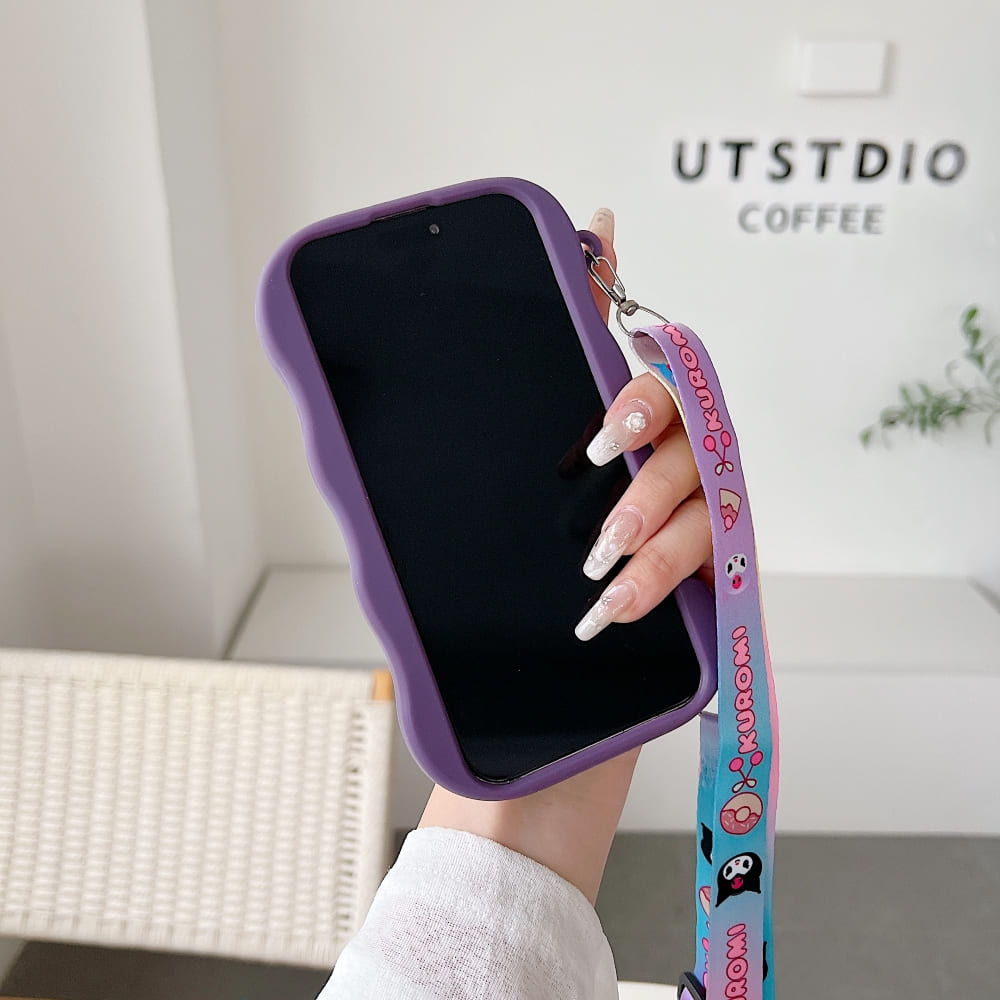 Kuromi Retractable Stand Phone Case with Shoulder Strap