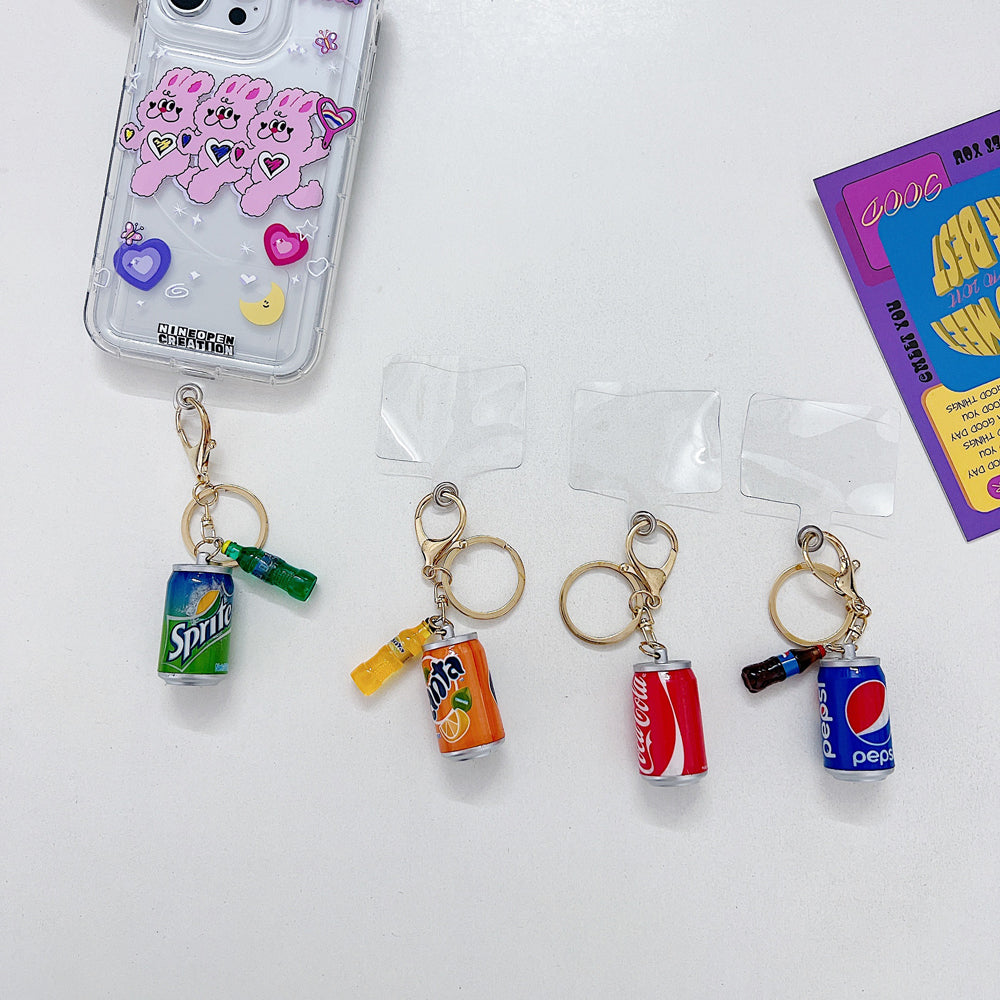 Miniature Beverages Bottle Keychain | Phone Charm