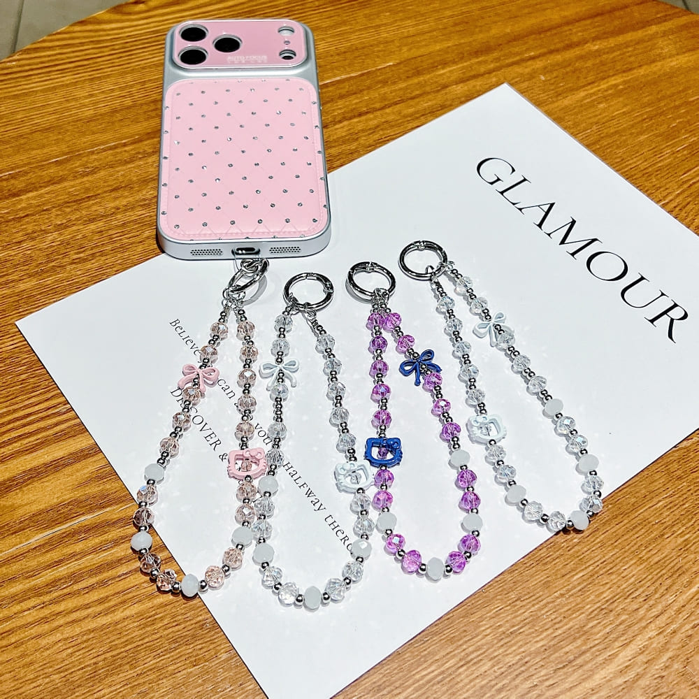 Moonlight Kitty Bead Phone Charm