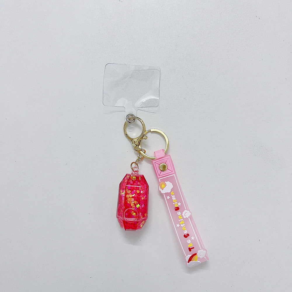 Pentagon Shaped Oil Liquid Glitter Phone Charm | Keychain | Handbag Charm