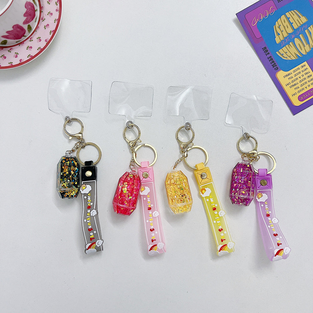 Pentagon Shaped Oil Liquid Glitter Phone Charm | Keychain | Handbag Charm