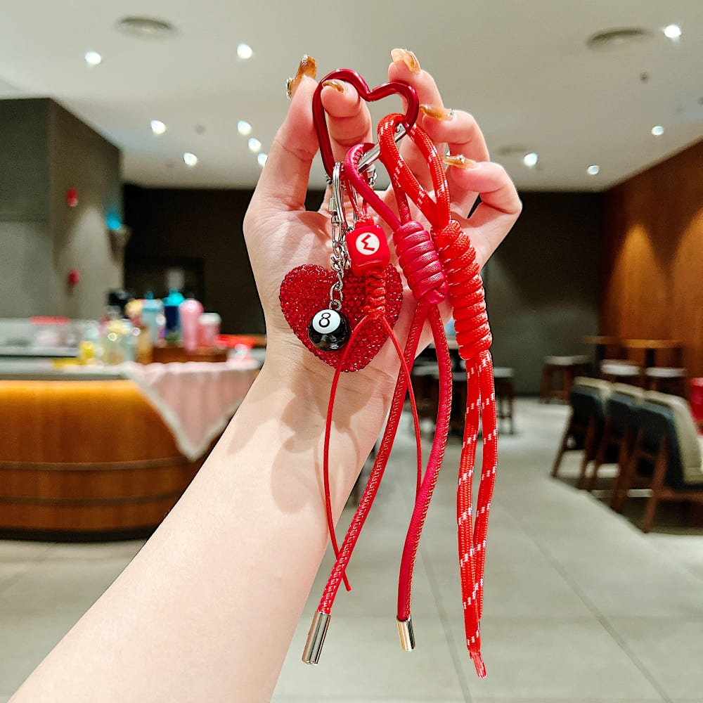 Pin Ball Ornament Bow Rope Phone Charm | Keychain | Handbag Charm