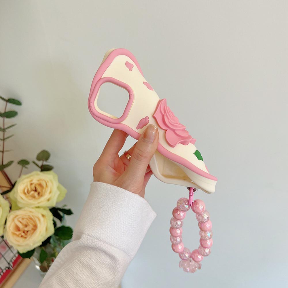 Cute 3D Pink Rose Petals Bracelet Silicone Phone Case - iPhone 11