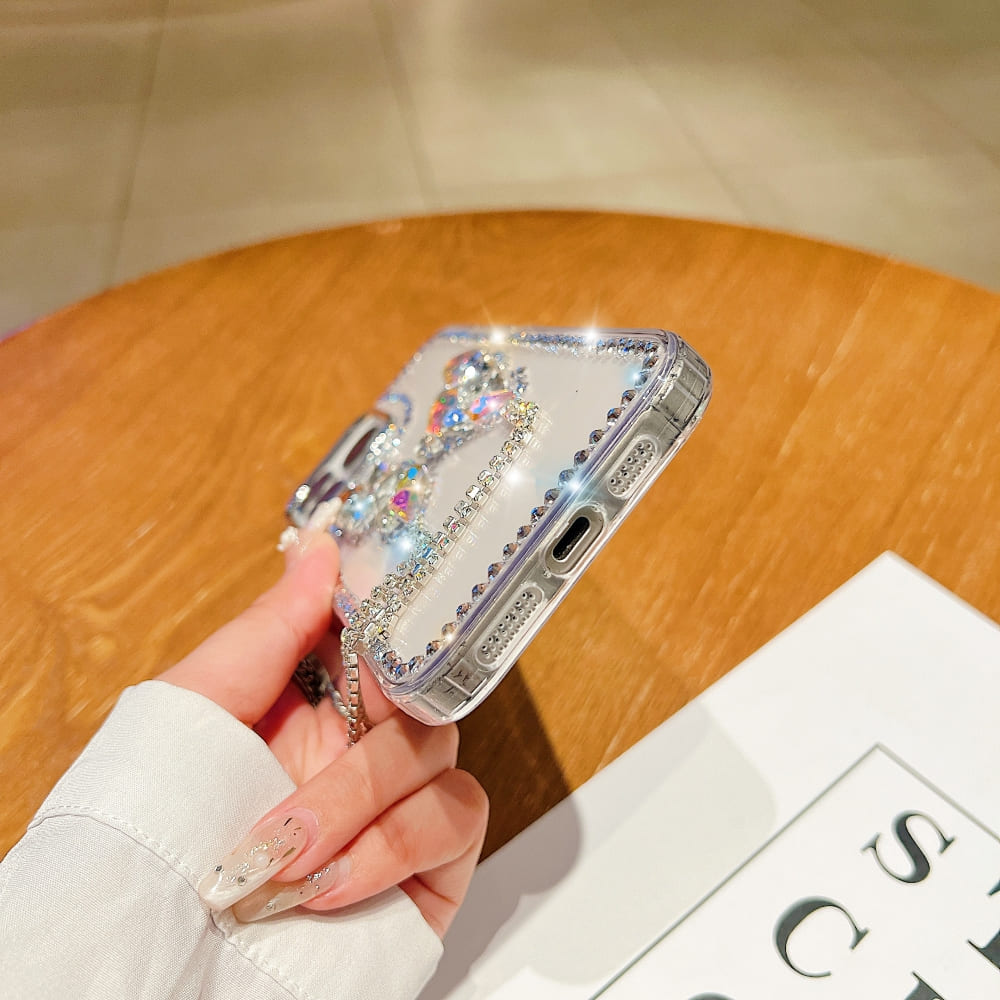Rhinestone Butterfly Stone Transparent Phone Case