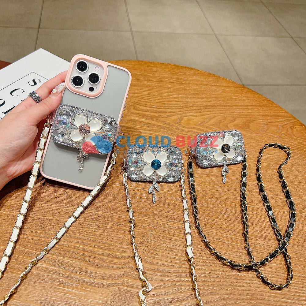 Stone Flower Pattern Universal Stand with Crystal Bracelet