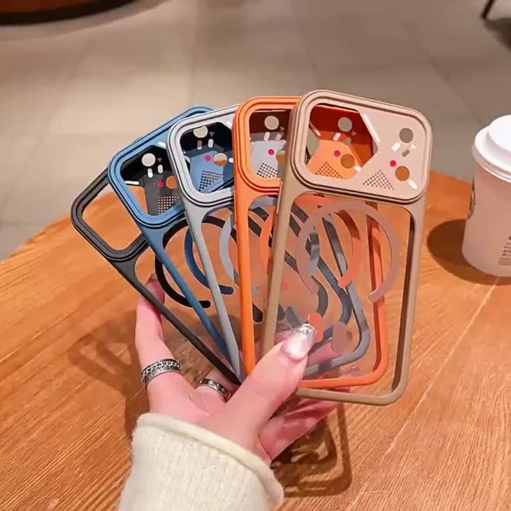 Transparent Colorful Frame Mag Phone Case