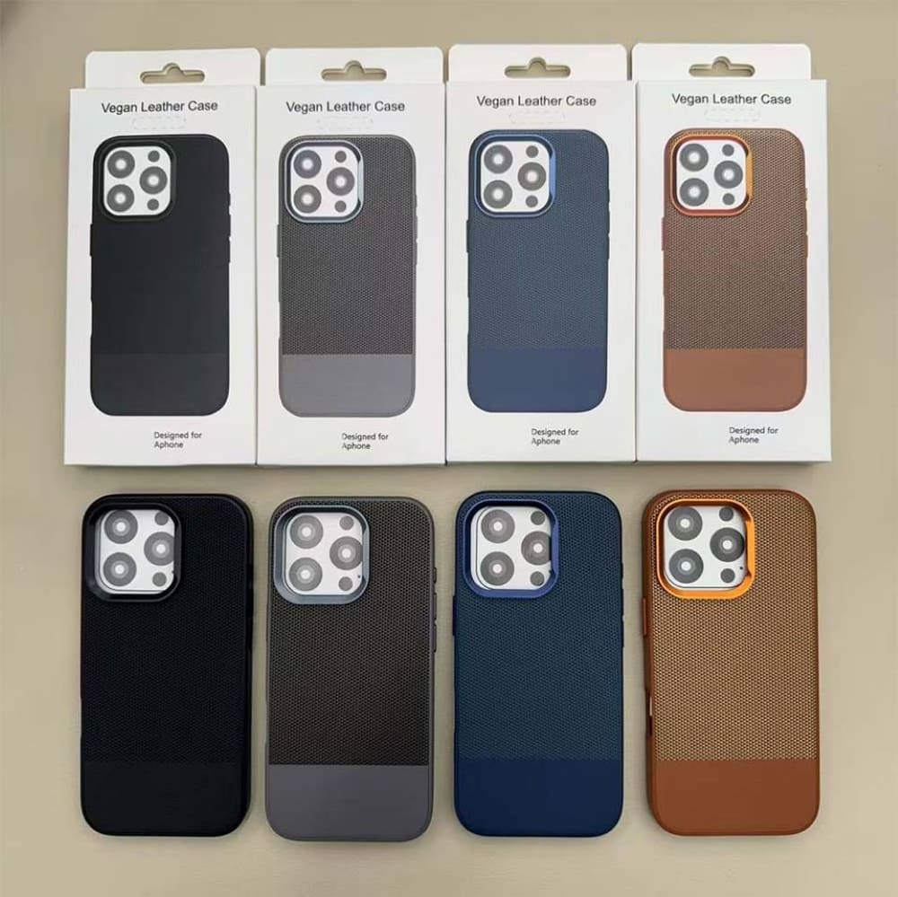 Vegan Leather Metro Weave Phone Case (With Box Packing)