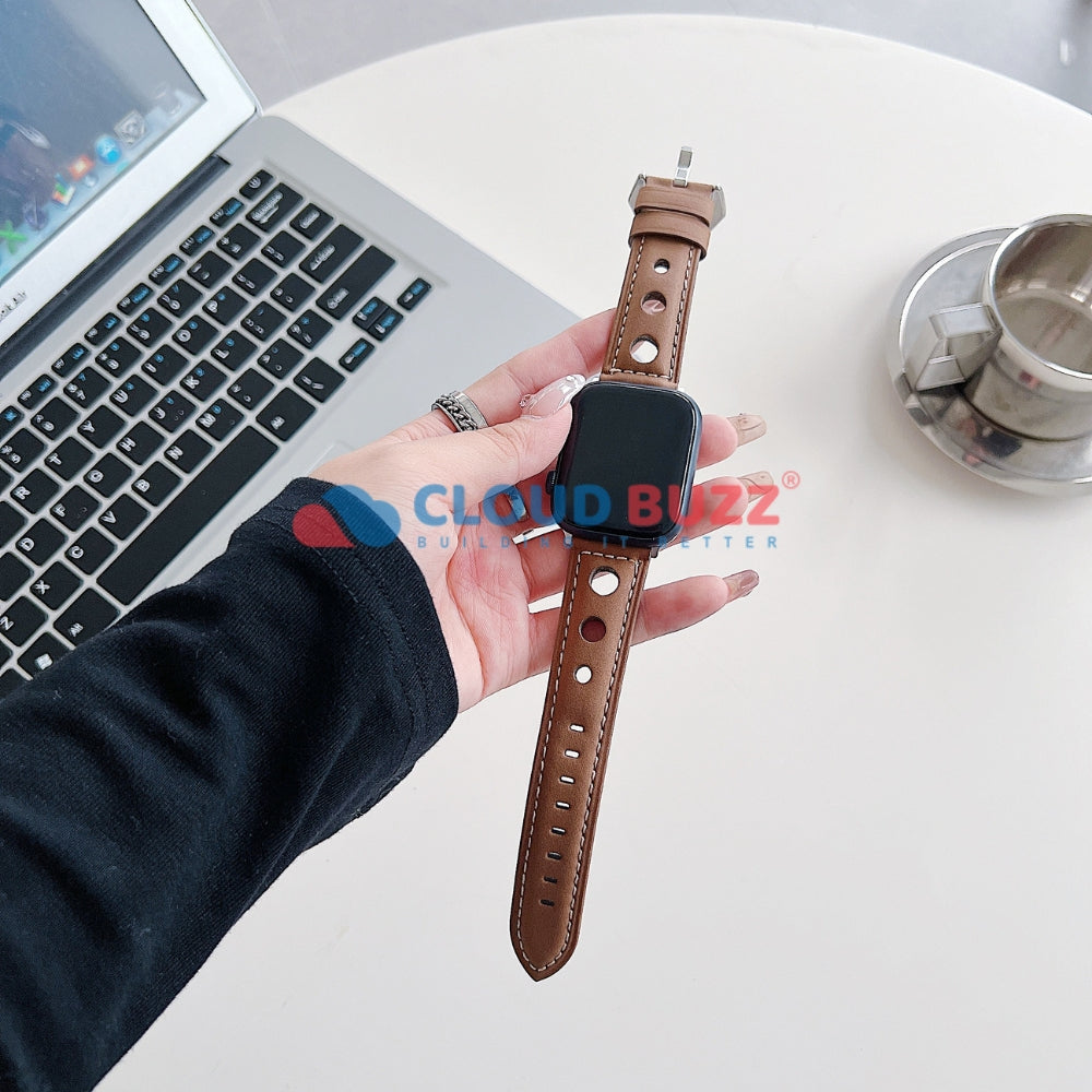 Vintage PU Leather Watch Band | Watch Strap for iWatch Series 9/8/7/6/5/4/3/2/1/Ultra 2/Ultra SE/SE 2 - 22MM